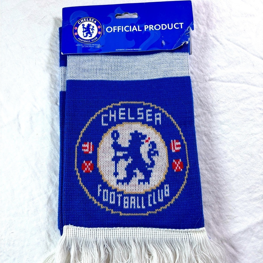 NWT Chelsea FC Bar Scarf Jacquard Official